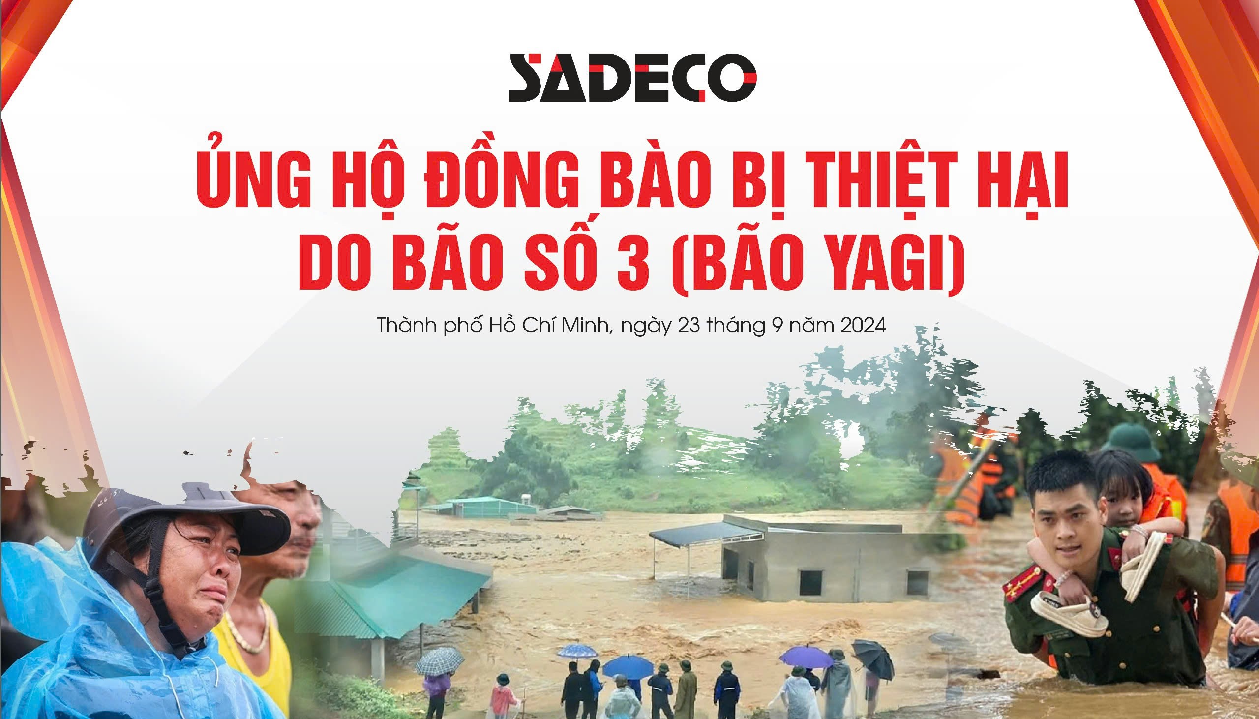 SADECO tổ chức quyên góp ủng hộ Đồng bào bị thiệt hại do bão số 3 (bão Yagi)